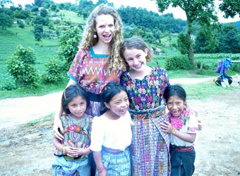 annie with village children