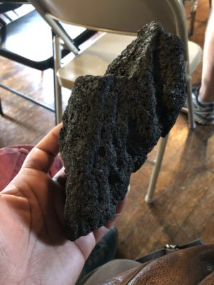 a hand-sized piece of coal from the local mines